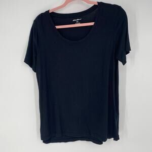 Eddie‎ Bauer T-shirt Women’s Medium Black Cotton & Modal Staple Wardrobe Tradmom